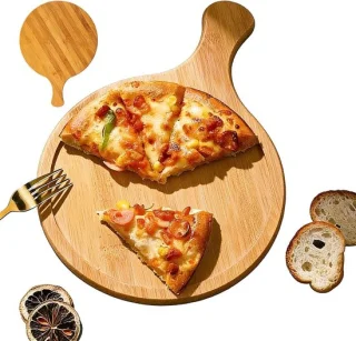 Ronde pizzaschotel 18 cm met pizzaroller, taartserver en bakborstel