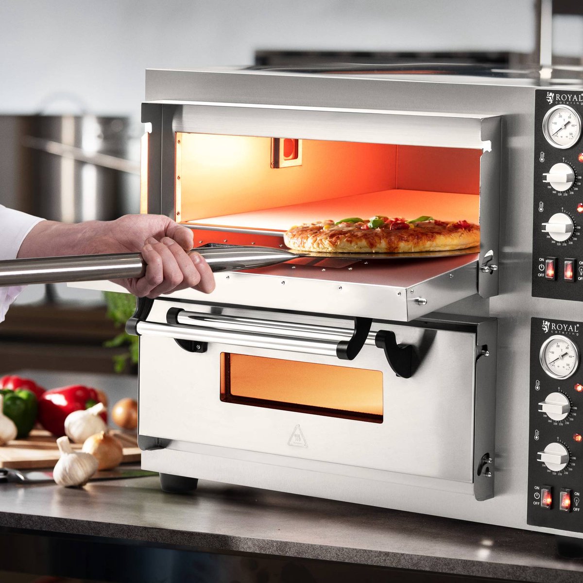 Royal Catering Elektrische Pizzaoven 4+4 x 30 cm 2 kamers