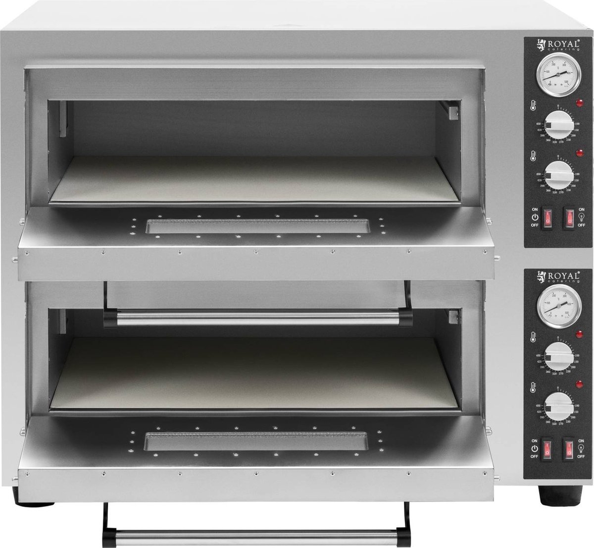 Royal Catering Elektrische Pizzaoven 4+4 x 30 cm 2 kamers