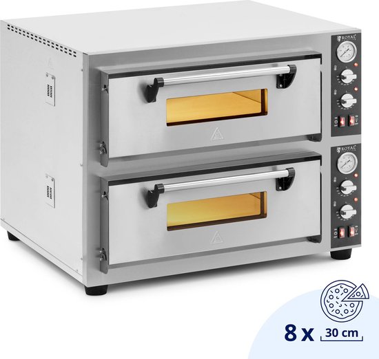 Royal Catering Elektrische Pizzaoven 4+4 x 30 cm 2 kamers