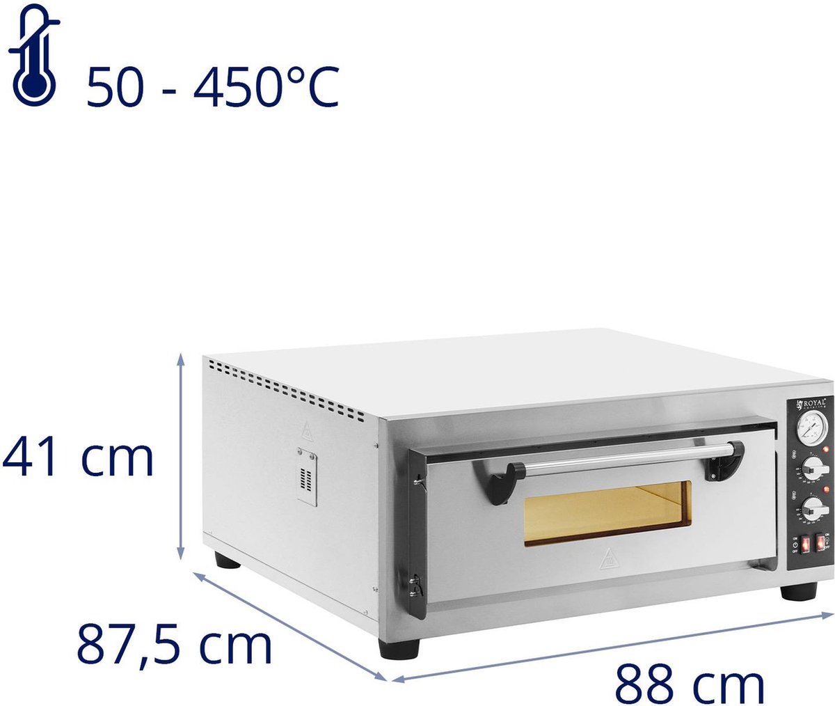 Royal Catering Elektrische Pizzaoven 4x30 cm 1-Kamer 4200W