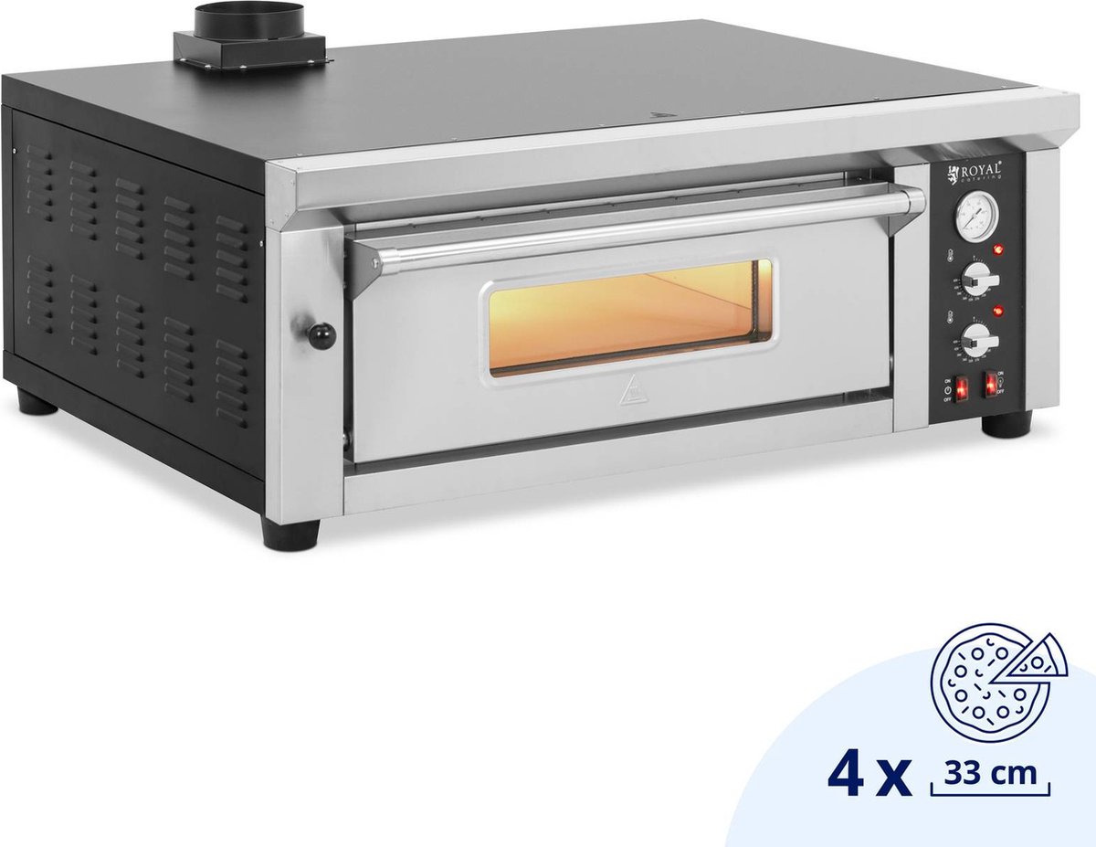 Royal Catering Elektrische Pizzaoven 4x33 cm 1-kamer 4200W