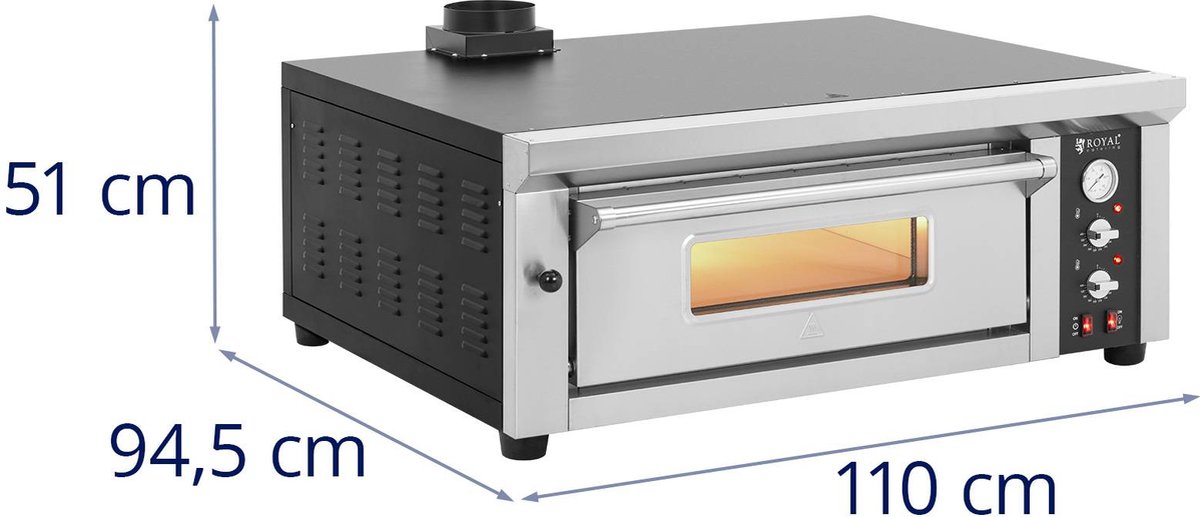 Royal Catering Elektrische Pizzaoven 4x33 cm 1-kamer 4200W