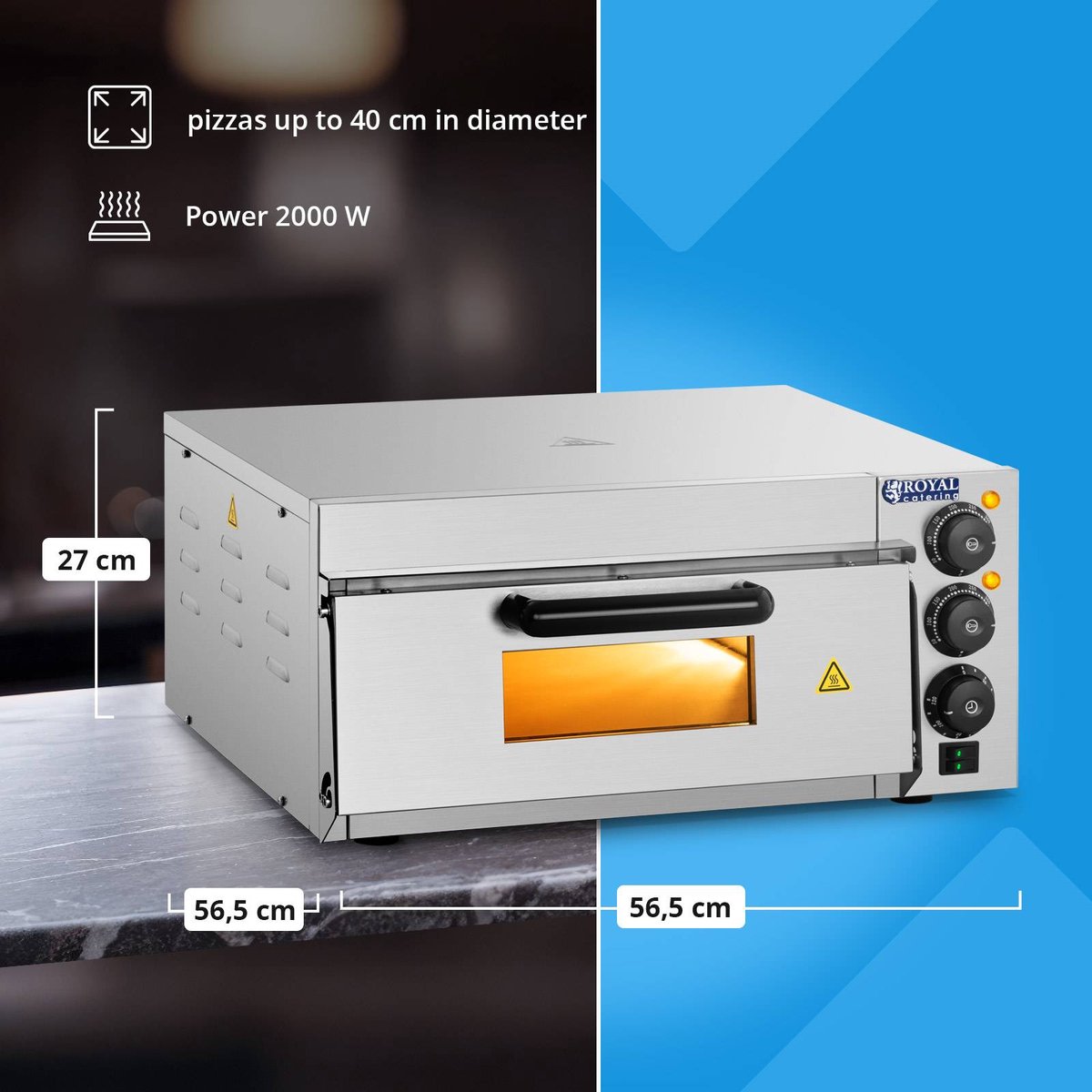Royal Catering Pizzaoven 1 kamer 2000W