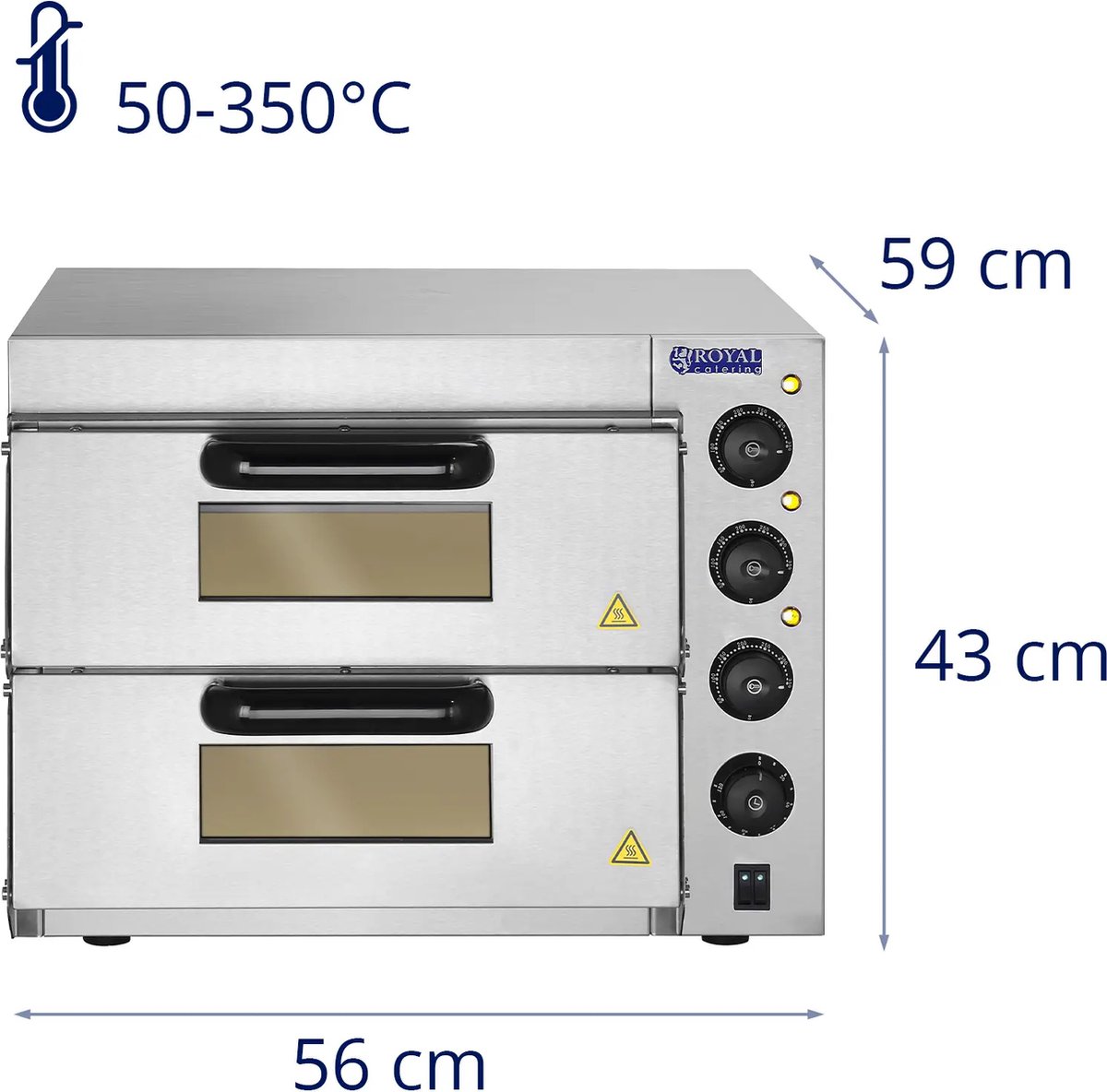 Royal Catering Pizzaoven roestvrij staal