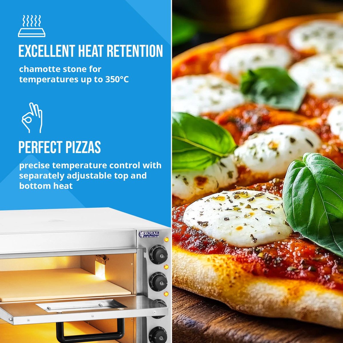 Royal Catering Pizzaoven roestvrij staal
