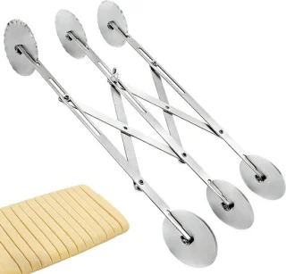 RVS Deegsnijder 3-wiel Pastasnijder