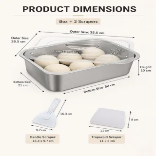 RVS gistdoos voor pizza- en brooddeeg