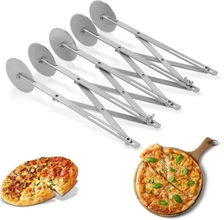 Rvs pastasnijder en pizzasnijder (5 wielen)