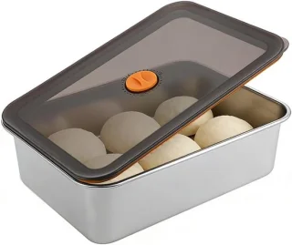 Rvs pizza bak 30 x 21 x 8,5 cm met deksel