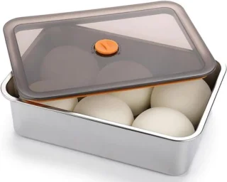 RVS Pizza Ball Box met deksel