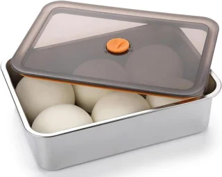 Rvs pizza box met deksel (30 x 21 x 8.5 cm)