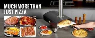 RVS Pizza Oven 12 Inch Hout- en Pelletgestookt Draagbaar
