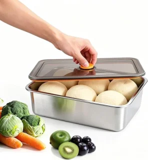 RVS pizzabox met deksel