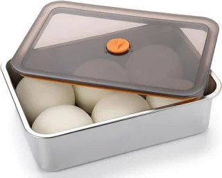 RVS pizzadoos met deksel