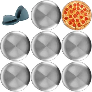 RVS pizzaplaat 30 cm, set van 8
