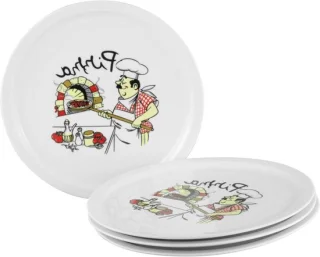 Serviesset pizzaborden 4-delig 30 cm wit
