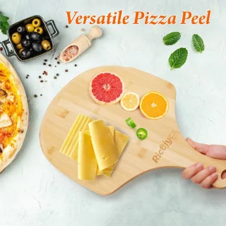 Set: 2 bamboe pizzaschillen 30,5 cm + snijplank 15x20 inch