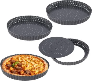 Set geperforeerde quichevormen 20 cm, 4 stuks