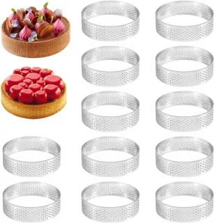 Set van 12 mousse tartlet vormen van 8 cm