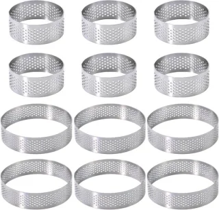 Set van 12 perforerende dessertringen