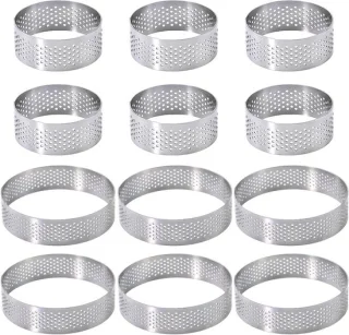 Set van 12 RVS dessertringen