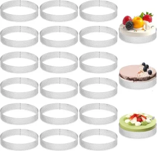 Set van 18 ronde taartcirkels van 10 cm
