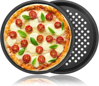 Set van 2 carbonstalen pizzaplaten 28 cm