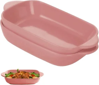 Set van 2 Keramische Ovenschalen – Rechthoekige Lasagnevormen 22 x 13,5 x 4,5 cm