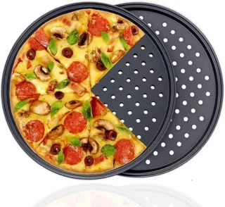 Set van 2 perforerende anti-aanbakpizzapannen