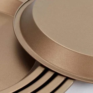 Set van 2 Pizza Bakvormen 23 cm Zwart/Goud