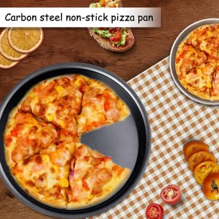 Set van 2 Pizza Bakvormen 23 cm Zwart/Goud
