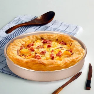 Set van 2 Pizza Bakvormen 23 cm Zwart/Goud
