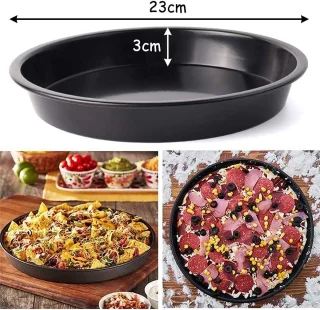 Set van 2 Pizza Bakvormen 23 cm Zwart/Goud