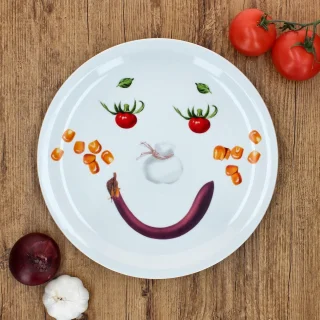 Wat vinden we goed aan de Set van 2 porseleinen pizzaborden 30,5 cm - Smiley