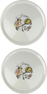 Set van 2 porseleinen pizzaborden Ø 31 cm