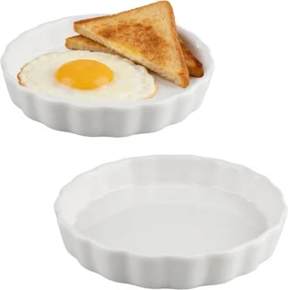 Set van 2 quichevormen van keramiek 15 cm en 14,5 cm
