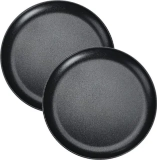 Set van 2 ronde pizzaborden van RVS, Ø 26 cm