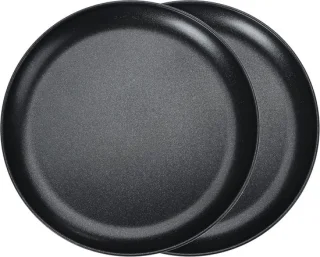 Set van 2 ronde pizzapannen van rvs, 30 cm