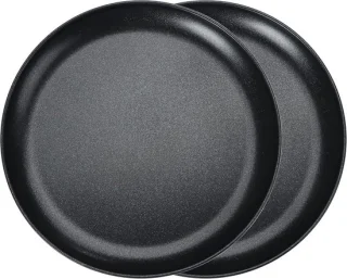 Set van 2 ronde pizzaplaten 30 cm RVS