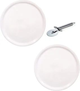 Set van 2 witte pizzaborden Ø31 cm van porselein