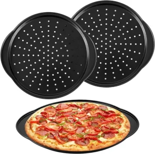 Set van 3 geperforeerde pizzaplaten 12 inch (35 x 30,5 cm)