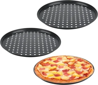 Set van 3 pizza pannen 30 cm met gaten