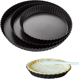 Set van 3 taartvormen met losse bodem 20 24 28 cm carbonstaal