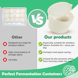 Set van 4 Pizzadeeg Fermentatiecontainers 600 ml