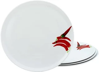Set van 4 porseleinen pizzaborden