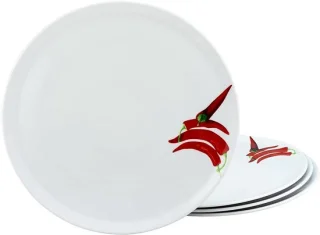 Set van 4 porseleinen pizzaborden