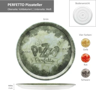 Set van 4 porseleinen pizzaborden Ø 31,5 cm
