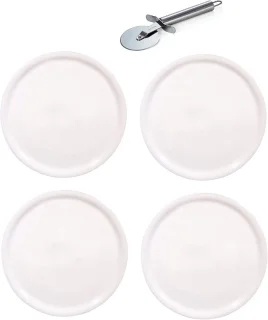 Set van 4 porseleinen pizzaborden Ø28 cm