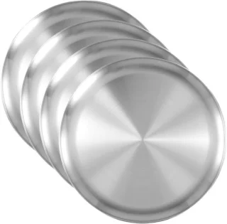 Set van 4 roestvrijstalen pizzapannen 30 cm